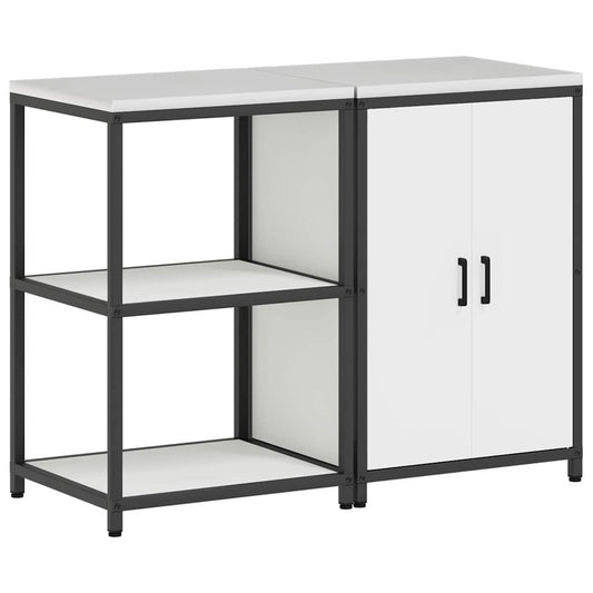 Conjunto de Armazenamento de Cozinha com porta 2 pcs Branco