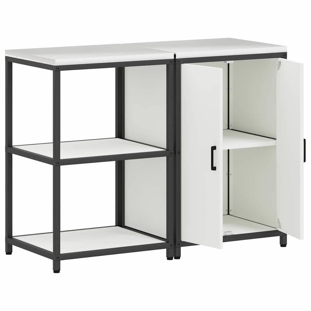 Conjunto de Armazenamento de Cozinha com porta 2 pcs Branco
