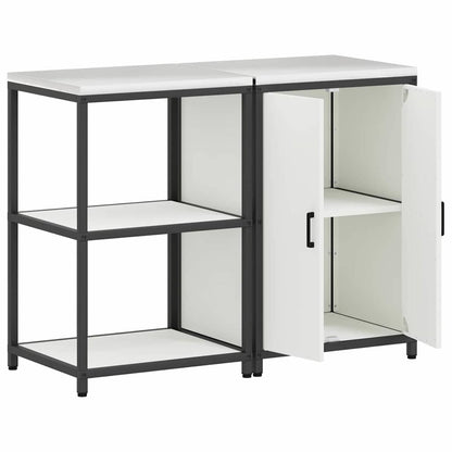 Conjunto de Armazenamento de Cozinha com porta 2 pcs Branco