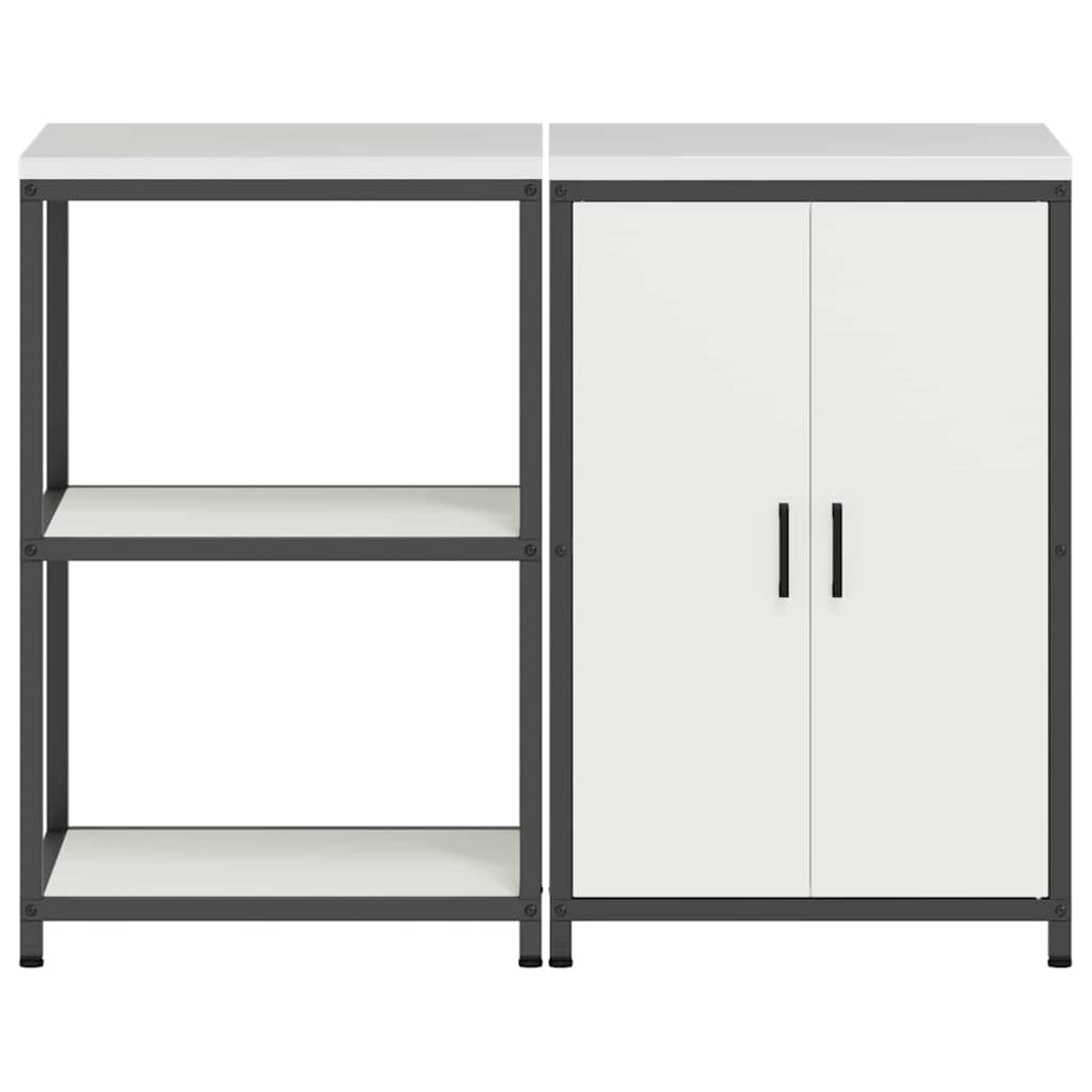 Conjunto de Armazenamento de Cozinha com porta 2 pcs Branco