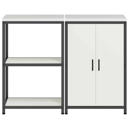 Conjunto de Armazenamento de Cozinha com porta 2 pcs Branco