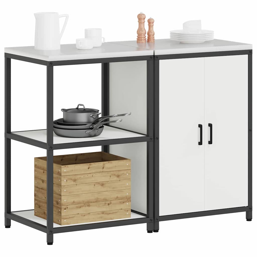 Conjunto de Armazenamento de Cozinha com porta 2 pcs Branco