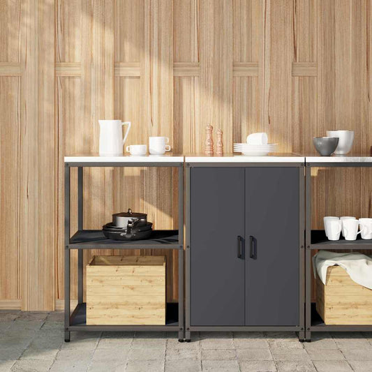 Conjunto de Armazenamento de Cozinha com porta 2 pcs Antracite