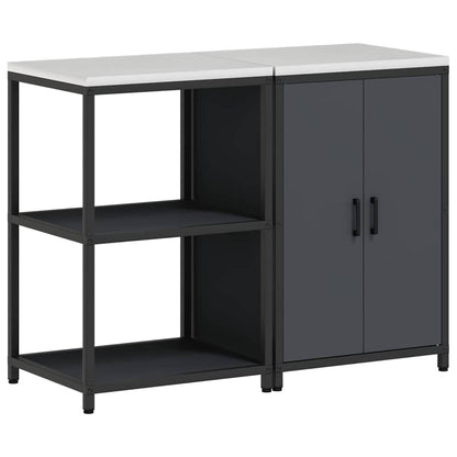 Conjunto de Armazenamento de Cozinha com porta 2 pcs Antracite