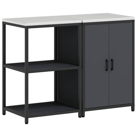 Conjunto de Armazenamento de Cozinha com porta 2 pcs Antracite