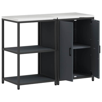 Conjunto de Armazenamento de Cozinha com porta 2 pcs Antracite