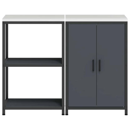 Conjunto de Armazenamento de Cozinha com porta 2 pcs Antracite
