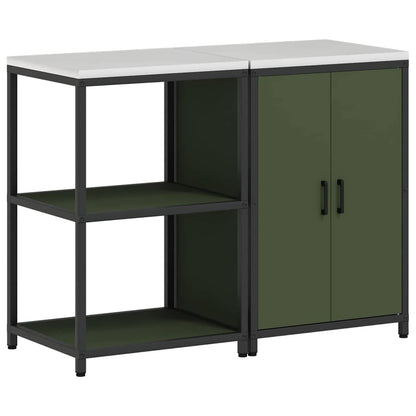 Conjunto de Armazenamento de Cozinha 2 pcs Verde Oliva