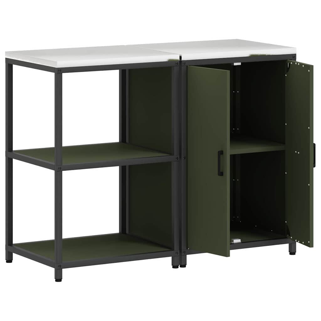 Conjunto de Armazenamento de Cozinha 2 pcs Verde Oliva