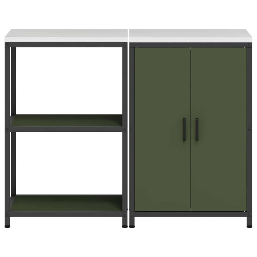Conjunto de Armazenamento de Cozinha 2 pcs Verde Oliva