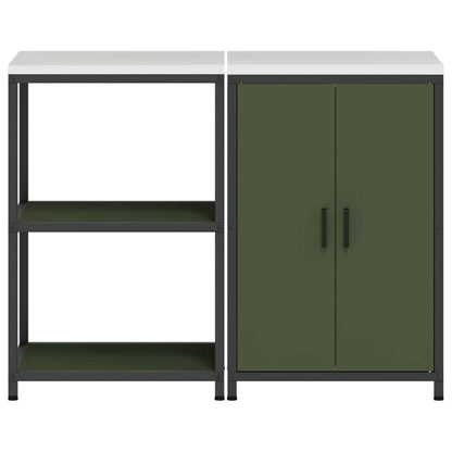 Conjunto de Armazenamento de Cozinha 2 pcs Verde Oliva