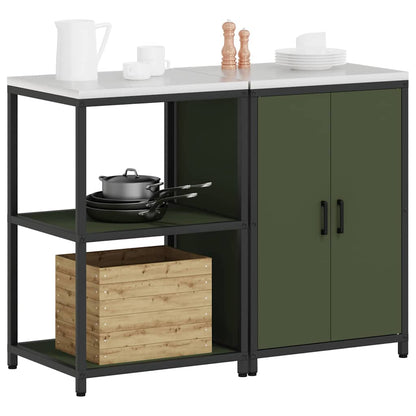 Conjunto de Armazenamento de Cozinha 2 pcs Verde Oliva