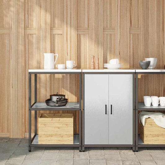 Conjunto de Armazenamento de Cozinha 2 pcs Prata Aço inoxidável