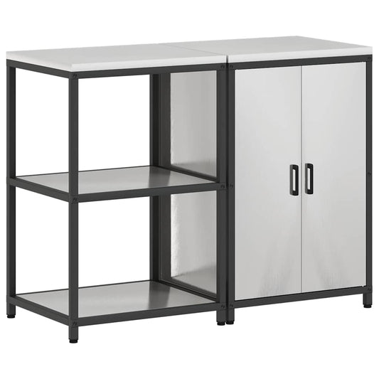 Conjunto de Armazenamento de Cozinha 2 pcs Prata Aço inoxidável