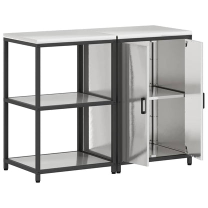 Conjunto de Armazenamento de Cozinha 2 pcs Prata Aço inoxidável