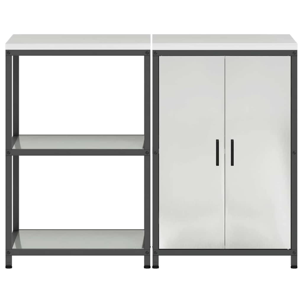 Conjunto de Armazenamento de Cozinha com prateleira 2 pcs Prata