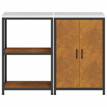 Conjunto de Armazenamento de Cozinha 2 pcs Ferro Enferrujado