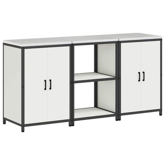Conjunto de Armazenamento de Cozinha com porta 3 pcs Branco