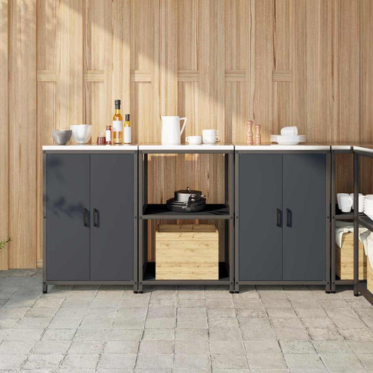 Conjunto de Armazenamento de Cozinha 3 pcs Cinzento-escuro