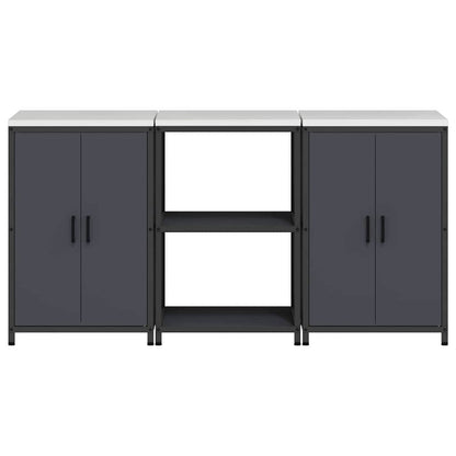 Conjunto de Armazenamento de Cozinha 3 pcs Cinzento-escuro