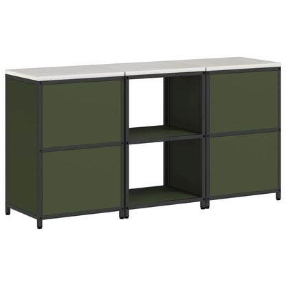 Conjunto de Armazenamento de Cozinha 3 pcs Verde Oliva