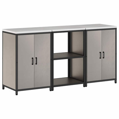 Conjunto de Armazenamento de Cozinha 3 pcs Ferro Enferrujado