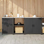 Conjunto de Armazenamento de Cozinha com prateleira 3 pcs Preto