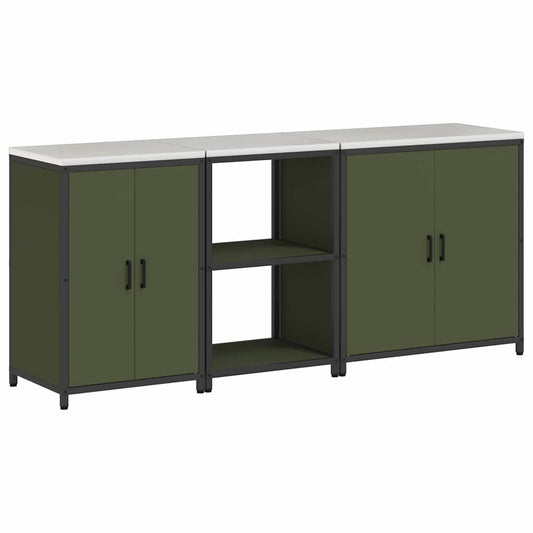 Conjunto de Armazenamento de Cozinha Outros 3 pcs Verde Oliva