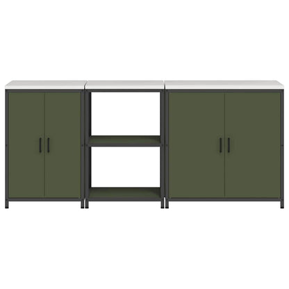 Conjunto de Armazenamento de Cozinha Outros 3 pcs Verde Oliva