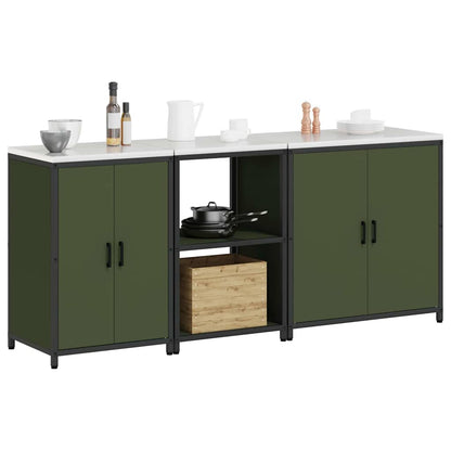 Conjunto de Armazenamento de Cozinha Outros 3 pcs Verde Oliva