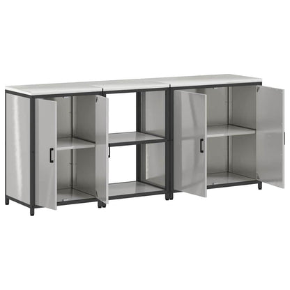 Conjunto de Armazenamento de Cozinha com prateleira 3 pcs Prata