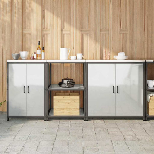 Conjunto de Armazenamento de Cozinha com prateleira 3 pcs Prata