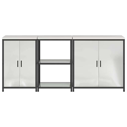 Conjunto de Armazenamento de Cozinha com prateleira 3 pcs Prata