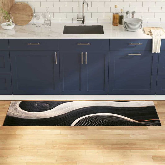 Tapete de Cozinha Art Deco Preto 180 x 60 cm Veludo
