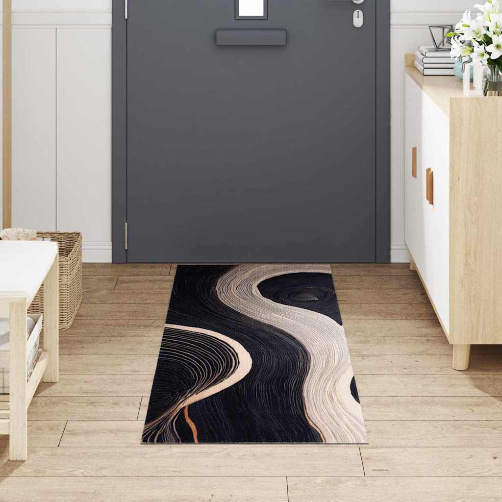 Tapete de Cozinha Art Deco Preto 180 x 60 cm Veludo