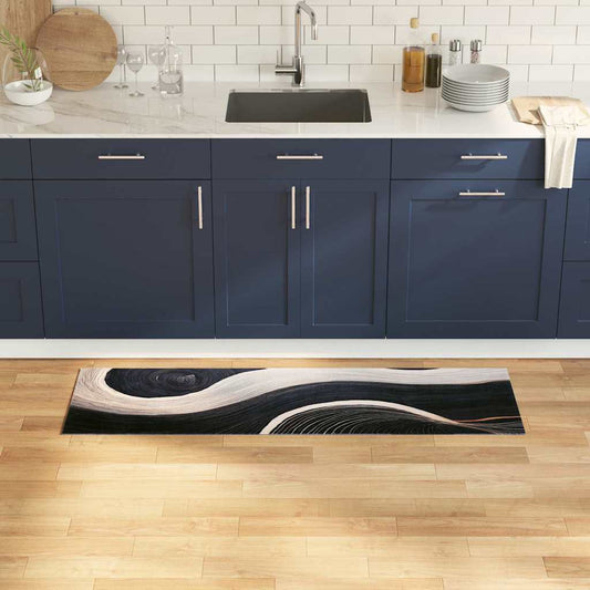 Tapete de Cozinha Art Deco Preto 150 x 45 cm Veludo