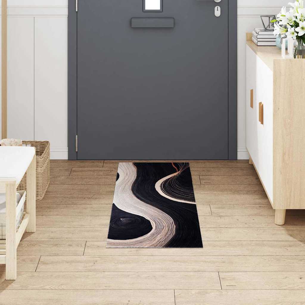 Tapete de Cozinha Art Deco Preto 150 x 45 cm Veludo