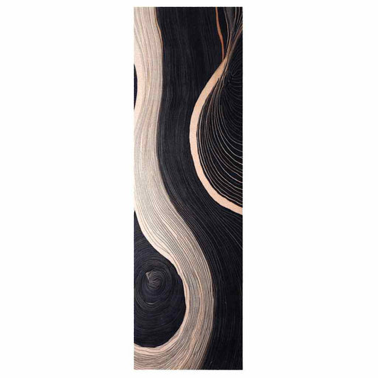Tapete de Cozinha Art Deco Preto 150 x 45 cm Veludo