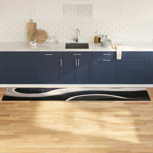 Tapete de Cozinha Art Deco Preto 300 x 60 cm Veludo