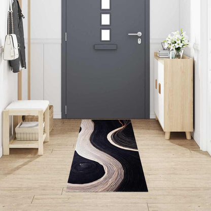 Tapete de Cozinha Art Deco Preto 300 x 60 cm Veludo