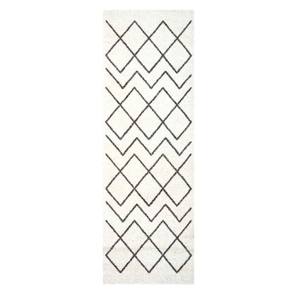 Tapete de Cozinha Branco 180 x 60 cm Veludo