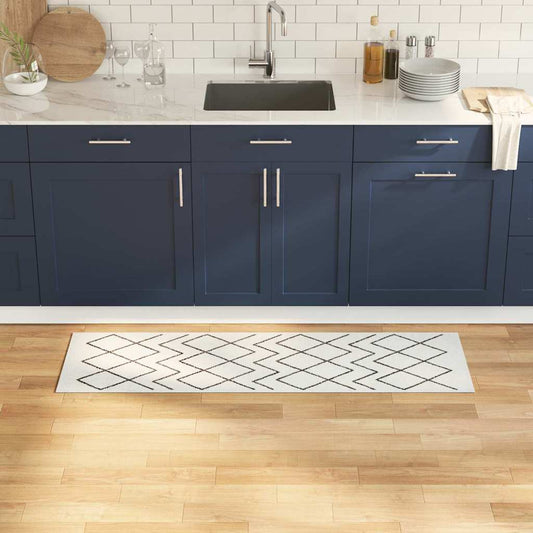 Tapete de Cozinha Branco 150 x 45 cm Veludo