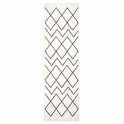 Tapete de Cozinha Branco 150 x 45 cm Veludo