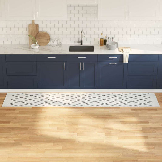 Tapete de Cozinha Branco 300 x 60 cm Veludo