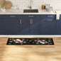 Tapete de Cozinha Floral Preto 150 x 45 cm Veludo