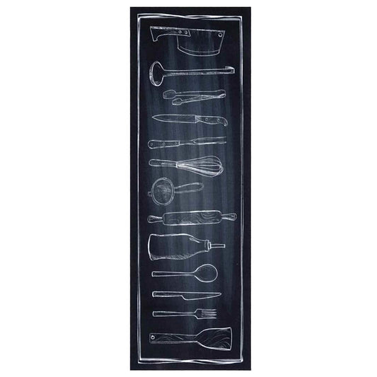 Tapete de Cozinha Toile Preto 180 x 60 cm Veludo