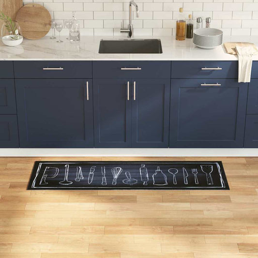 Tapete de Cozinha Toile Preto 150 x 45 cm Veludo