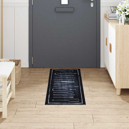 Tapete de Cozinha Toile Preto 150 x 45 cm Veludo