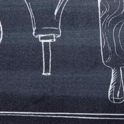 Tapete de Cozinha Toile Preto 150 x 45 cm Veludo