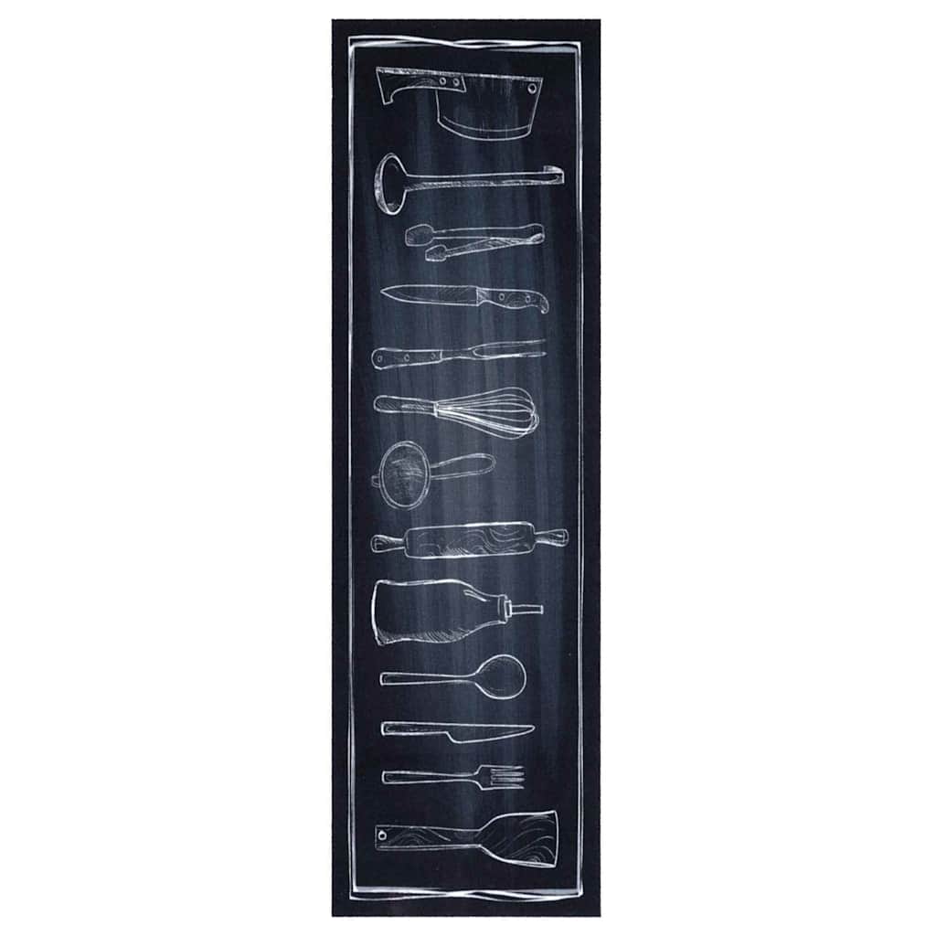 Tapete de Cozinha Toile Preto 150 x 45 cm Veludo